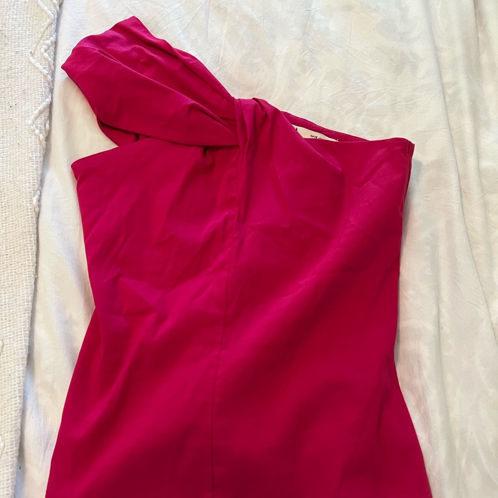 Zara one shoulder pink top